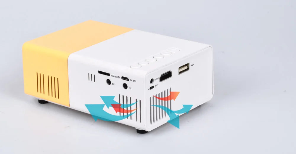 Salange YG300 Mini LED Projector Yg300 Upgraded Version 600 lumen 320x240P HDMI-compatible USB Audio Home Media Player Beamer