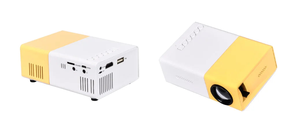 Salange YG300 Mini LED Projector Yg300 Upgraded Version 600 lumen 320x240P HDMI-compatible USB Audio Home Media Player Beamer