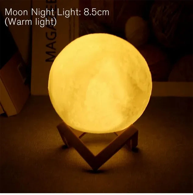 E9 Moon LED Night Light – Battery Powered with Stand