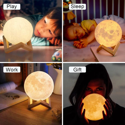 E9 Moon LED Night Light – Battery Powered with Stand