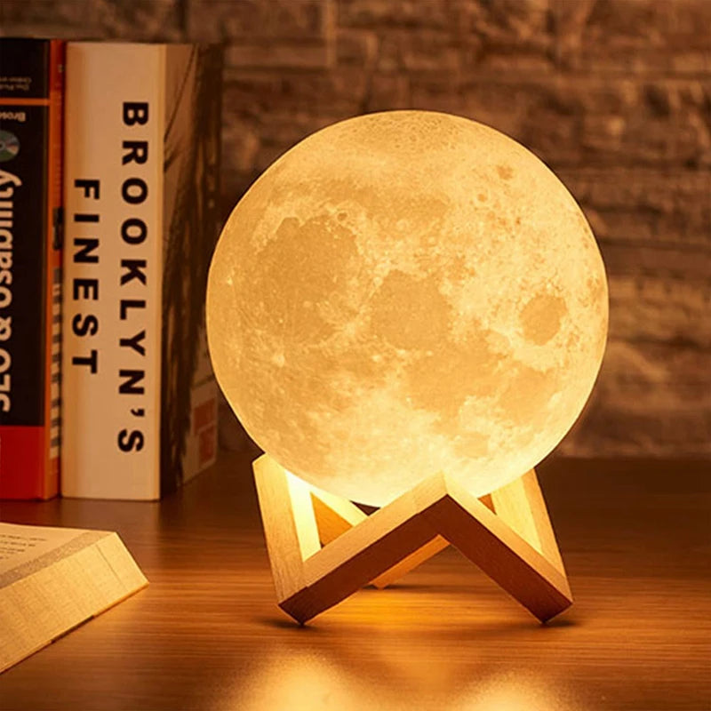 E9 Moon LED Night Light – Battery Powered with Stand