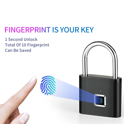 Keyless Fingerprint Padlock Ultra Light One Touch Open Fingerprint Door Lock For Gym School Luggage Backpack Suitcase Locker