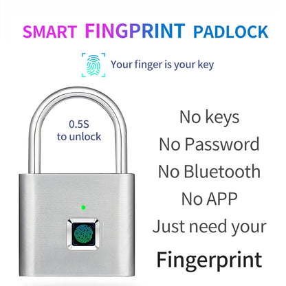 Keyless Fingerprint Padlock Ultra Light One Touch Open Fingerprint Door Lock For Gym School Luggage Backpack Suitcase Locker