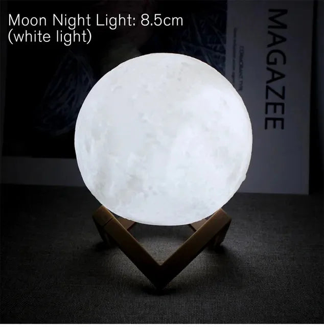 E9 Moon LED Night Light – Battery Powered with Stand