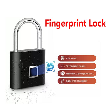 Keyless Fingerprint Padlock Ultra Light One Touch Open Fingerprint Door Lock For Gym School Luggage Backpack Suitcase Locker