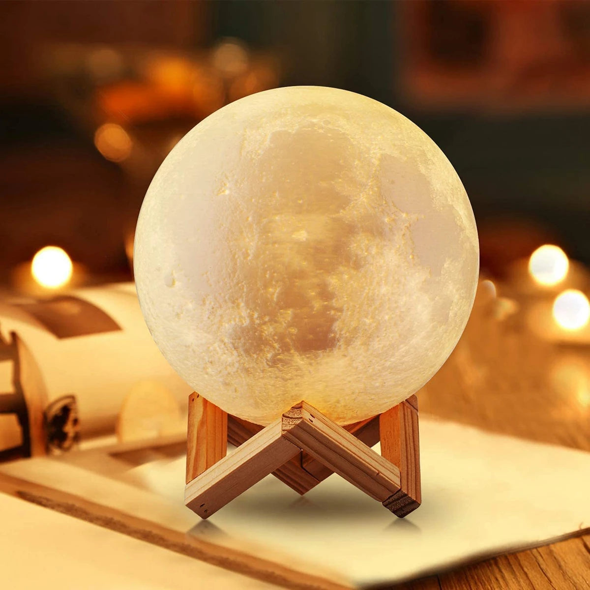 E9 Moon LED Night Light – Battery Powered with Stand