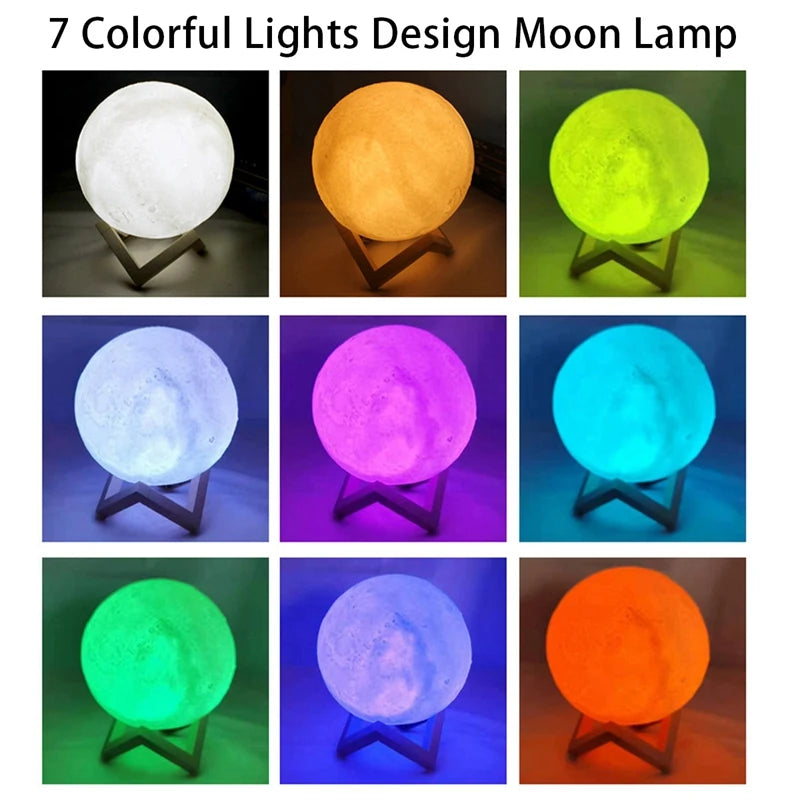 E9 Moon LED Night Light – Battery Powered with Stand