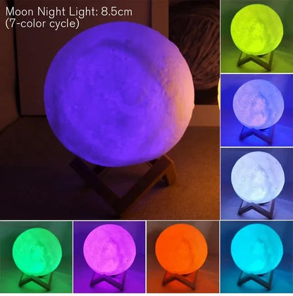E9 Moon LED Night Light – Battery Powered with Stand