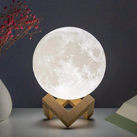 E9 Moon LED Night Light – Battery Powered with Stand