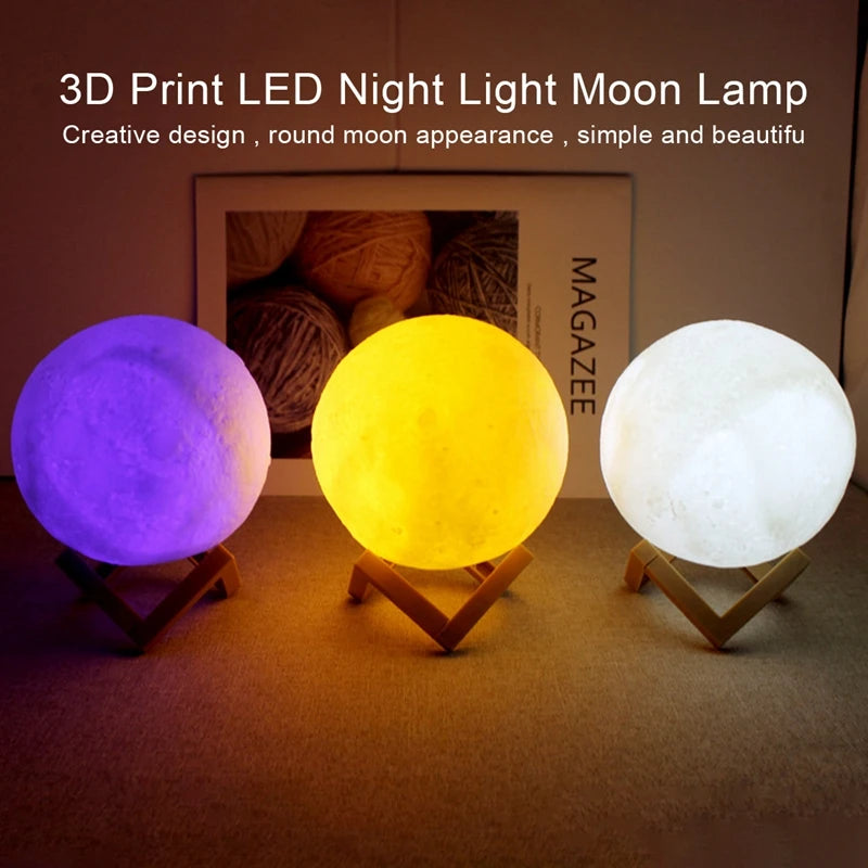 E9 Moon LED Night Light – Battery Powered with Stand